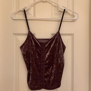 AE purple crushed velvet cami